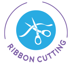 Blue & Purple Ribbon Cutting Icon